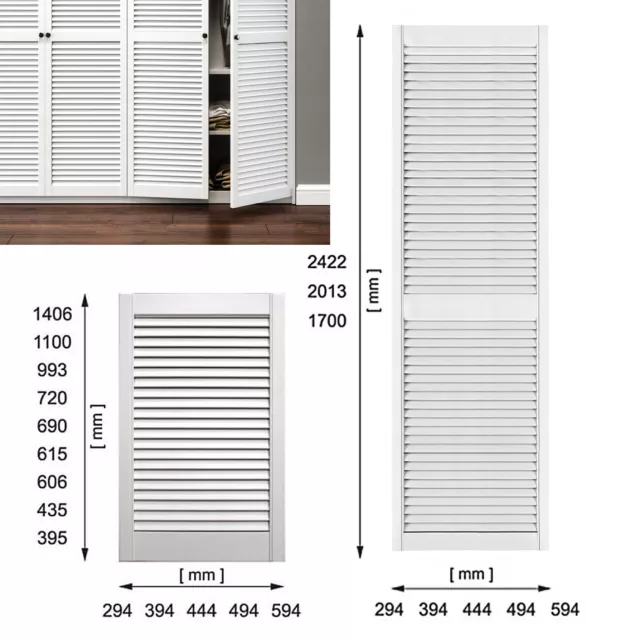 Natural CLEAR PINE or WHITE Wood / FRONT DOOR / Louvre Cupboard Wardrobe Slatted