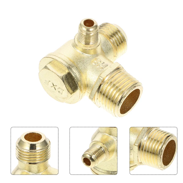 TICFOX Rückschlagventil Für Luftkompressor - Messing 3-Wege Ventil 20*16*10 Mm