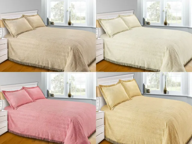 100% Pure Cotton Luxury Flat Candlewick Bedspread