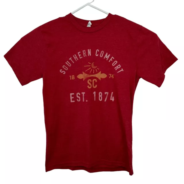 Southern Comfort Whiskey T-Shirt Founded 1874 Short Sleeve Stretch Mens Sz M Red