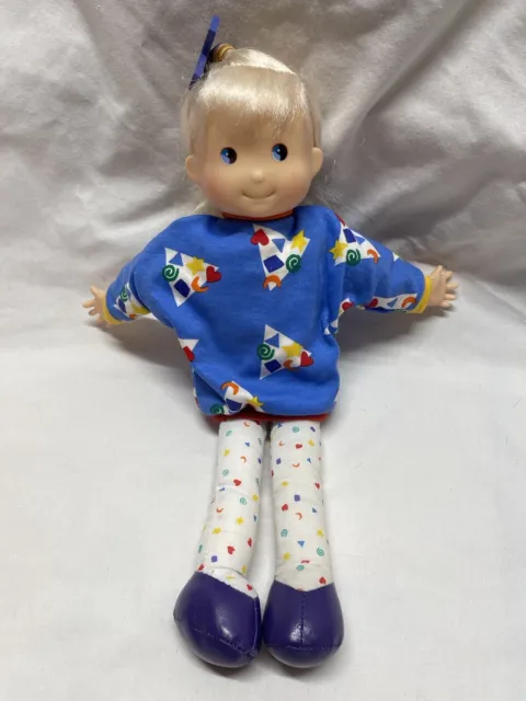 Vintage 1987 Avon Colorsnaps Clare White Plush Stuffed Doll Blonde Hair Blue Eye