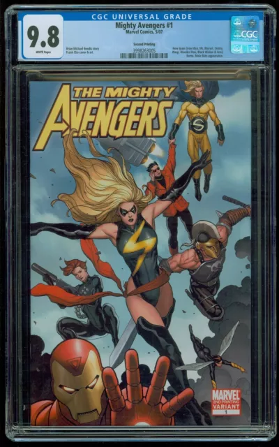 Mighty Avengers #1 CGC 9.8 - May 2007 2nd Print Variant Cover - Marvel Comics