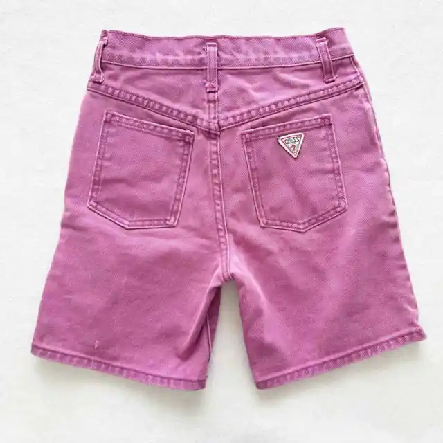 Vintage Guess Purple Denim Patch Pocket Shorts