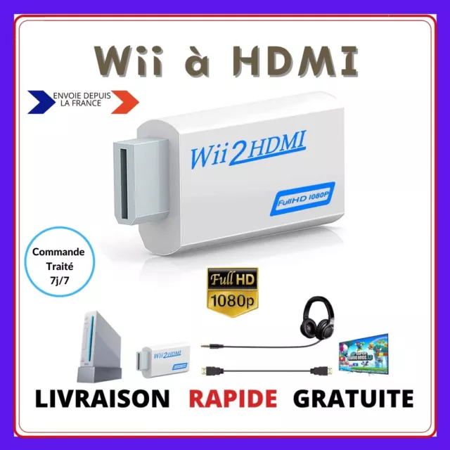 Wii HDMI 720.1080P HD adaptateur convertisseur wii vers hdmi nintendo  compatible