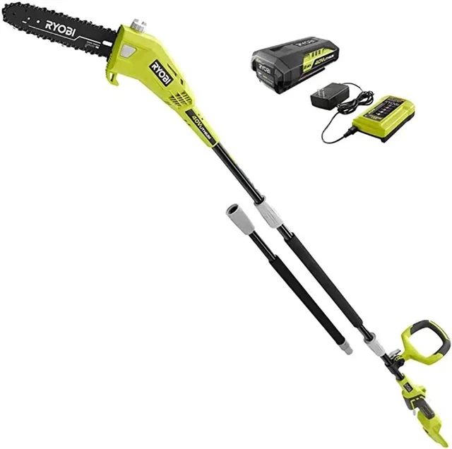 RYOBI RY40560 10& 40V Cordless Pole Saw Kit (2.0 Ah Battery & Charger