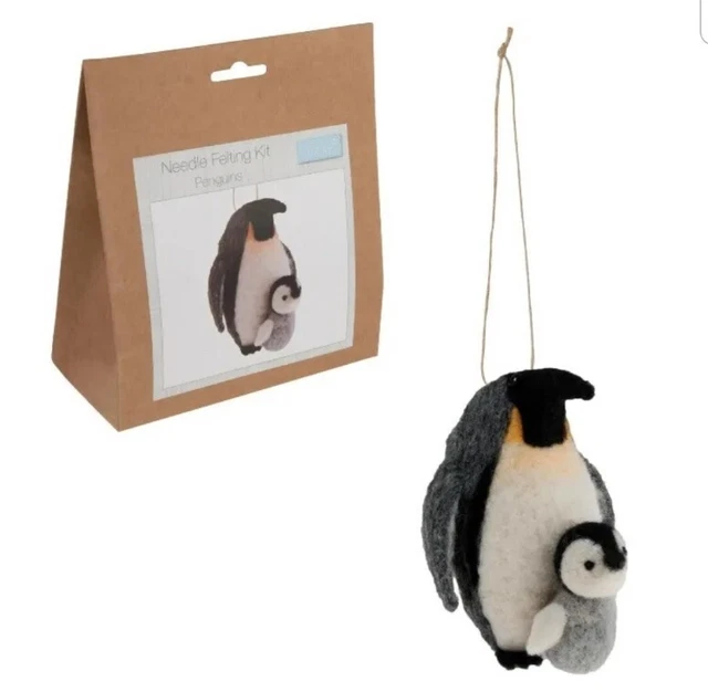 Kit de fieltro con aguja Trimits pingüinos para principiante pasatiempo artesanía regalo pingüino