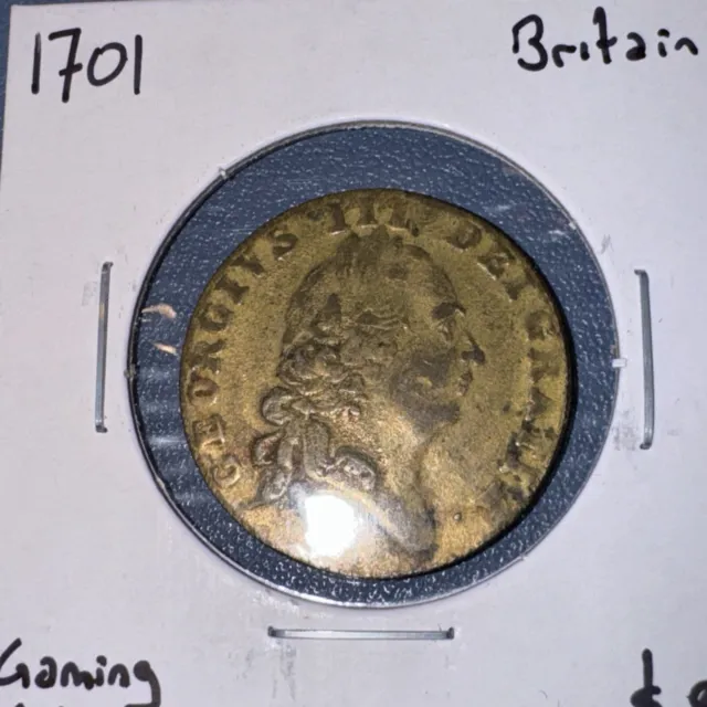 1701 George III Spade Guinea Token - Great Britain Counter / Gaming Coin