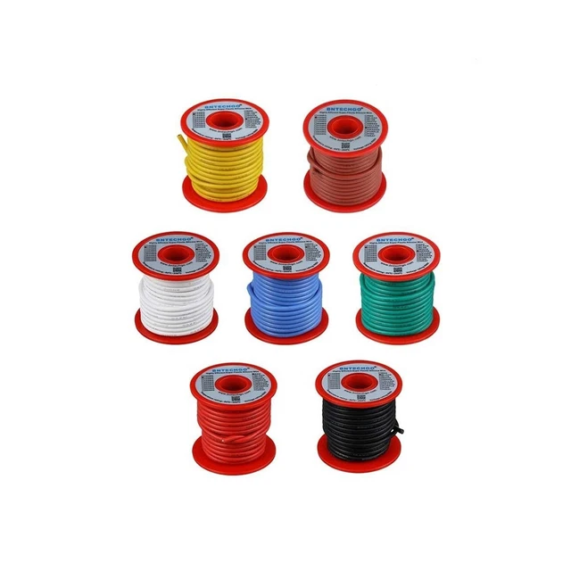 BNTECHGO 14 Gauge Silicone Wire Kit 7 Color Each 25 ft Flexible 14 AWG Strand...