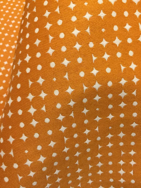 Upholstery Fabric MOMENTUM Decode Blaze - By The Yard Orange White Diamond