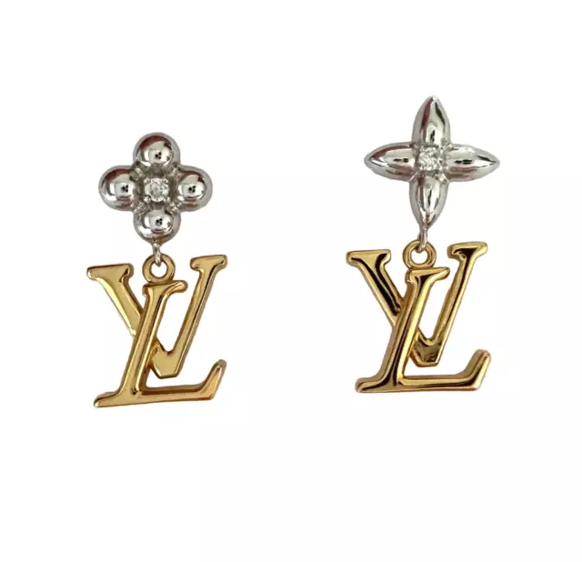 LOUIS VUITTON Earrings LV Heart Fall in Love M00463 Hoop Gold GP authentic