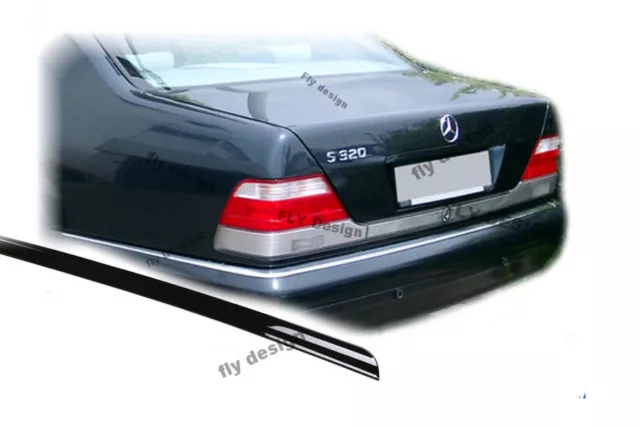 Passend für MERCEDES S Klasse W140 Heckspoilerlippe SCHWARZ GLANZ Abrisskannte S