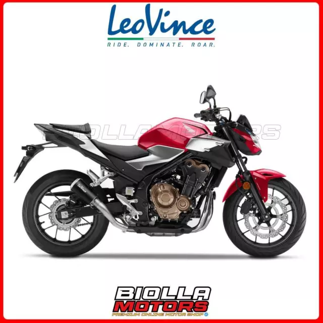 15236B Silencieux Leovince Honda Cb 500 F 2023 - Lv-10 Black Edition Stainless S