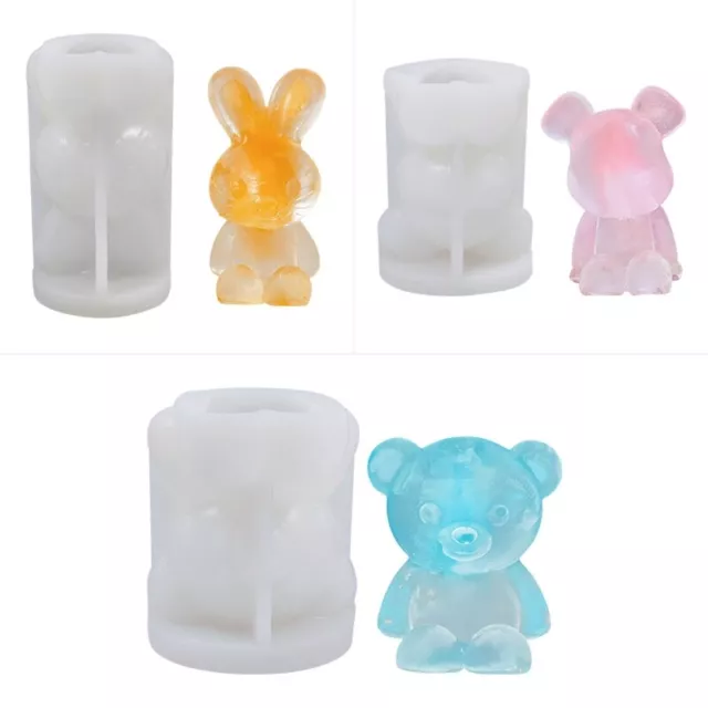 Cartoon Bear Rabbit Silicone Mold Ice Cube Soap Plaster Fondant