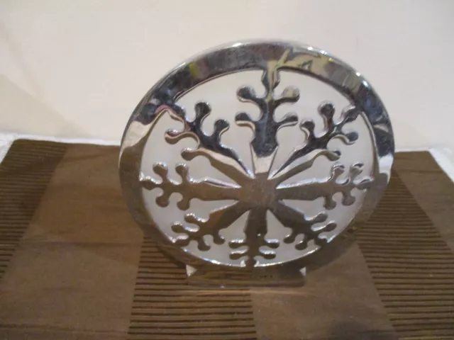 Silver Reflection Round  Sconce Snowflake Candle Holder, 6.5" T x 5.75" W (1pc)