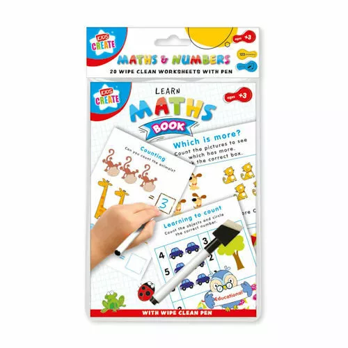 A5 Learn Maths Book - Learning Teaching School Kids Childrens Numbers Wipe Clean