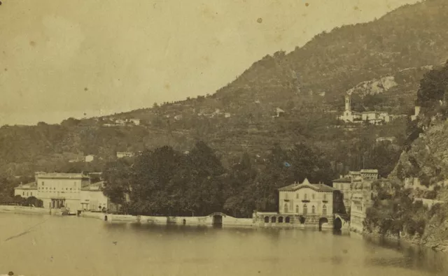 Italie Cernobbio Lac de Côme Villa d'Este ancienne Photo CDV Brogi 1870