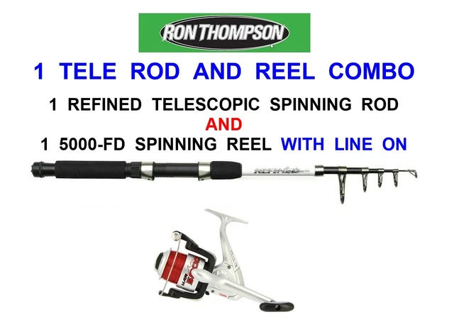 1 RON THOMPSON Telescopic Rod+5000-Fd Reel+Line Sea Spinning 6 7 8 9 10 Ft  21.95 - PicClick UK