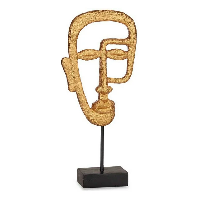 Figura Decorativa Cara Dorado Poliresina [19,5 x 38 x 10,5 cm]