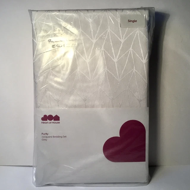 Heart Of House Single Bedding Duvet Set In Grey Purity *BRAND NEW*