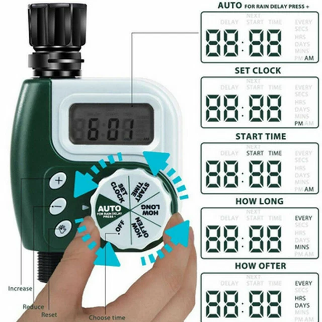 Programmatore Centralina Elettronico Timer Irrigazione Giardino Digitale acqua
