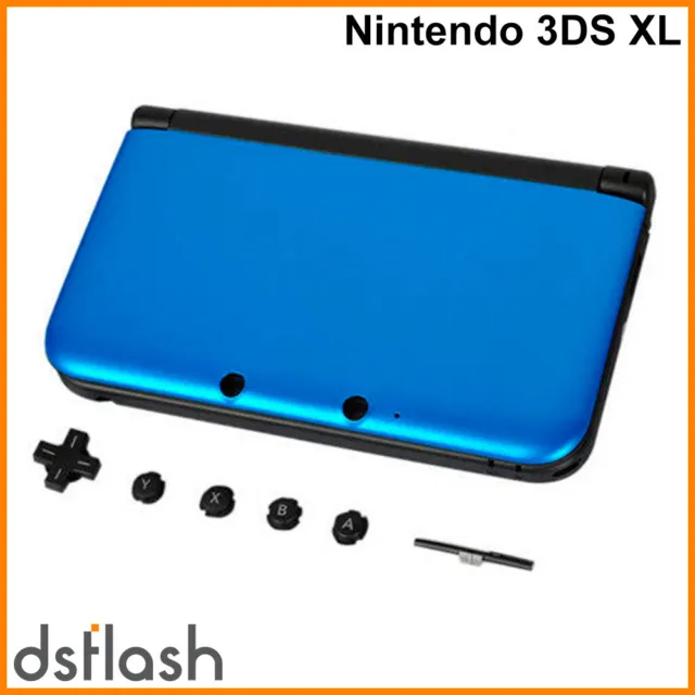 Carcasa Repuesto Nintendo 3DS XL Azul Reparacion Shell Botones