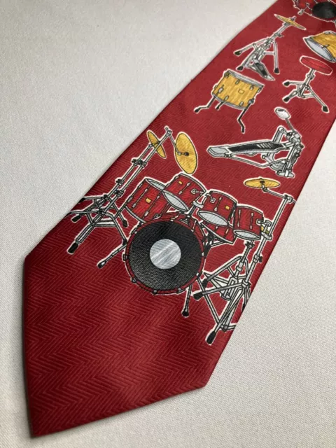 Kit batteria cravatta poliestere rosso