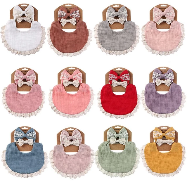 Garçons Serviette de salive Chiffons Burp Double bavoirs latéraux Bandeau bébé