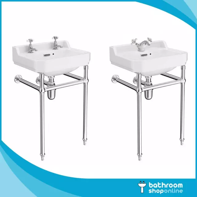 Traditional Chrome Washstand Victorian Basin 1 or 2 Tap Hole Option