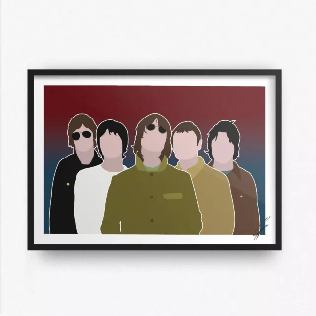 Oasis INSPIRED WALL ART Print / Poster A4 A3 liam noel gallagher WONDERWALL