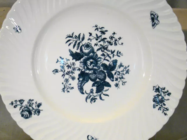 "Circa 1760 Blue Sprays Reproduction Early Worcester"  Dinner Plates 10.5"