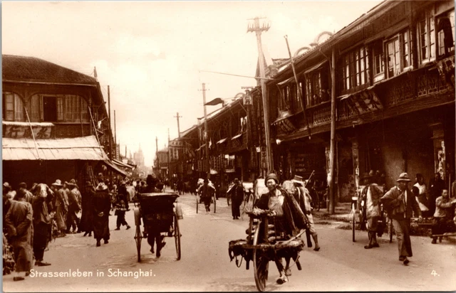 (12) Postcard Set RPPC Old & New Culture China Trinks-Bildkarte Set #723 7