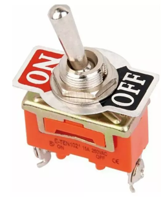 Heavy Duty Toggle Switch On-Off -2 Position SPST 15A 250Vac Car Dash Boat 12V