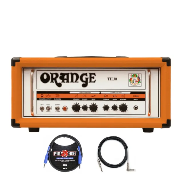 Orange Amps TH30H 30W Tube Guitar Amp Head with Guitar Cable and Speaker Cable