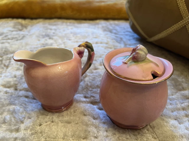 Royal Winton Pink Petunia Creamer And Sugar