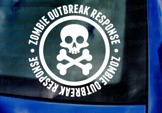Zombies Outbreak Response Skull Funny Wall Art Car Window Bumper Stickers Decals