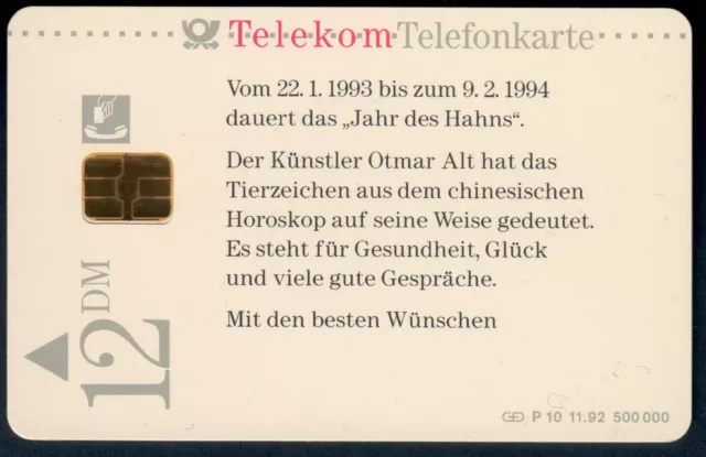 ### Telefonkarte Otmar Alt P 10 11.92 voll! ###