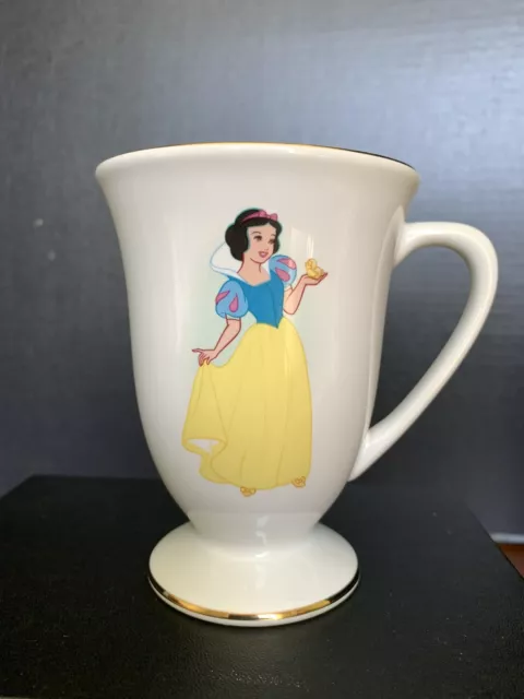 Disney Store Snow White Ceramic Mug Gold Trim "Some Day My Prince Will Come"-New