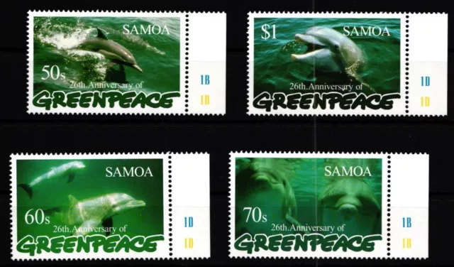 Samoa 864-867 Mint Animals Dolphins #HD906