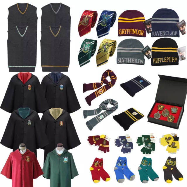 Hogwarts Harry Potter Cloak Vest Tie Scarf Robe Fancy Costume Cosplay Adult Kids