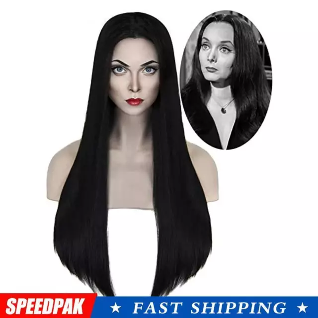 Womens Long Black Synthetic Heat Resistant Straight Hair Full Wig Fashion Wigs