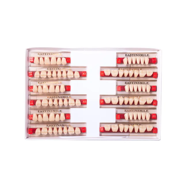 84 Pcs A1/A2/A3 Full Set Acrylic Resin Denture False Teeth Dental Tooth U/L DIY 3