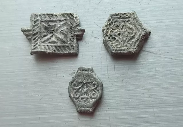 3 Escudo de anillo con estampado antiguo, artefacto antiguo, Kyevan Rus,...