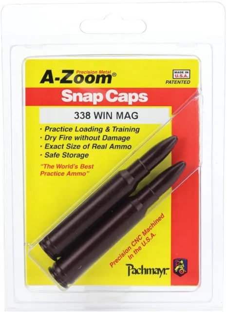 A-Zoom 12230 Rifle Metal Snap Caps 338 Winchester Magnum Pack of 2 - Red
