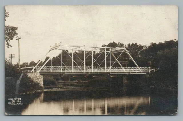 Mad River Bridge CAMDEN New York RPPC Antique Photo Oneida County 1912