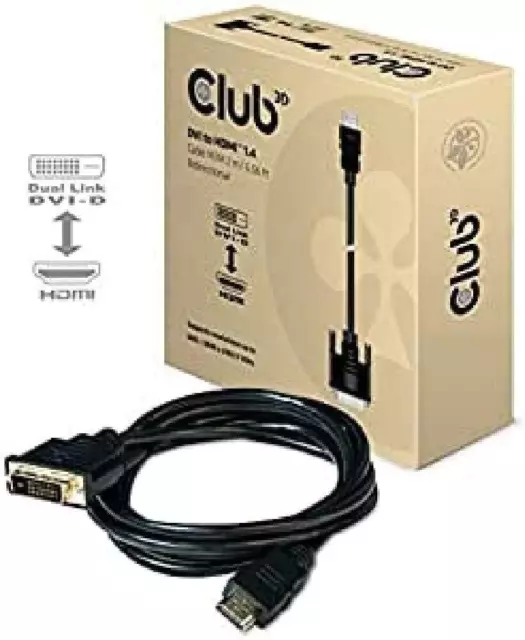 Club 3D CAC-1210 Cable DVI Male to HDMI Male 1.4 2 m Black