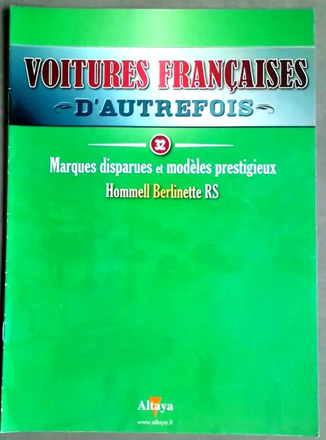 Fascicule Book. Hommell Berlinette Rs Voitures Françaises N°32 Altaya Comme Neuf