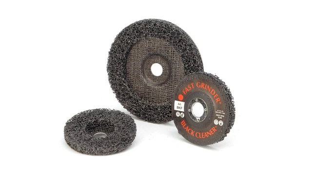 Negro Limpiador En Fibra para Amoladora Angular - ROSVER - Bkf - Pack 10 Pz
