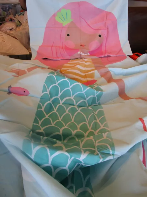 Pottery Barn Kids picture perfect mermaid twin duvet sham photo shoot marks