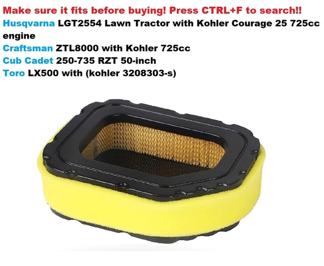 Air Filter with Pre Cleaner Replacement Filter