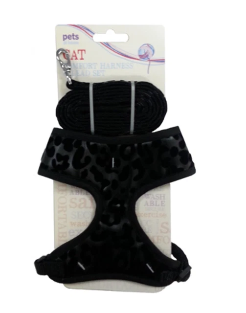 PETS AT HOME Flocked Animal Comfort Harness Cat Harness with Lead